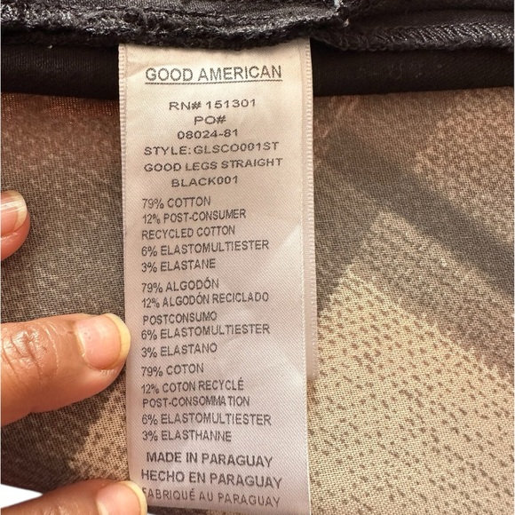 Good American Coated Black Jeans. Size 14 - Picture 9 of 9